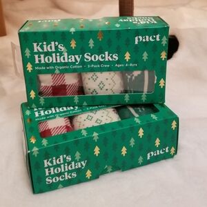 NIB 2 packages of Pact Kid's Holiday Socks